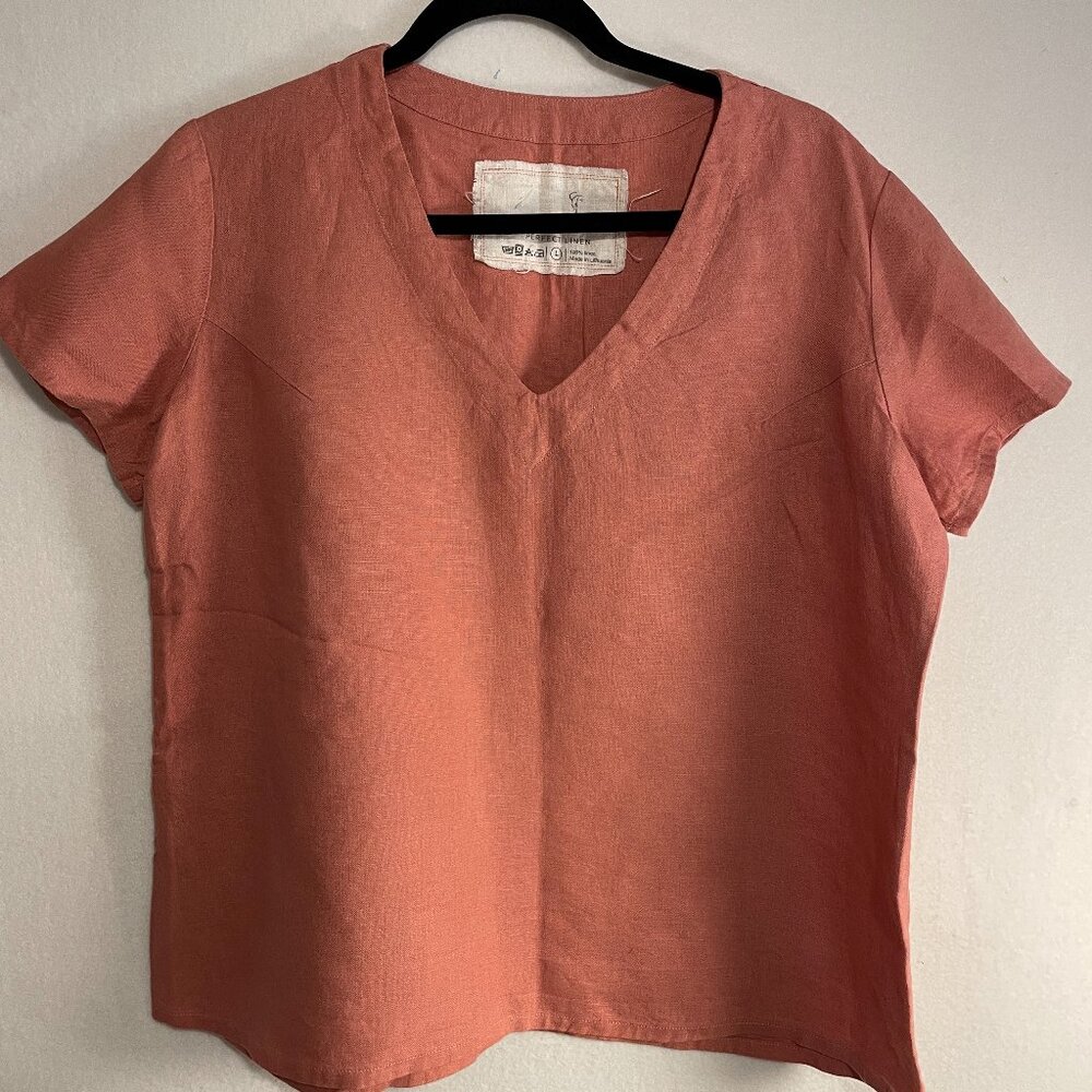 notPERFECTLINEN NPL Large clay linen boxy top